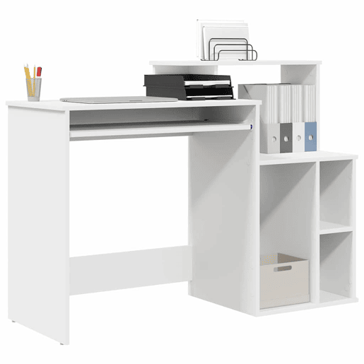 Secretária Escrivaninha de computador - com Armazenamento Branco 120.5 x 44 x 88.5 cm