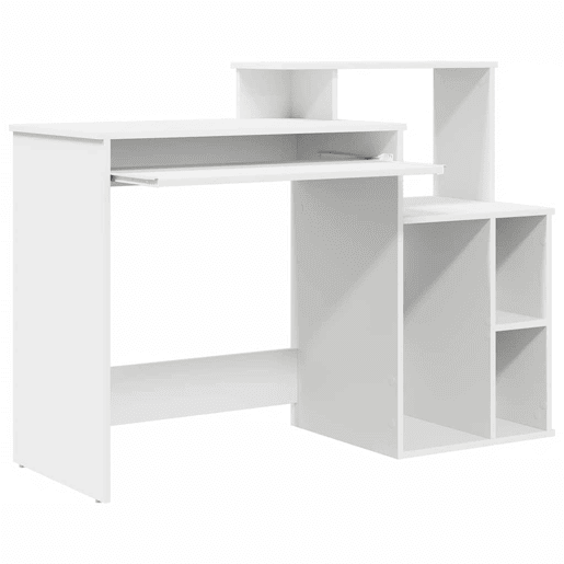 Secretária Escrivaninha de computador - com Armazenamento Branco 120.5 x 44 x 88.5 cm