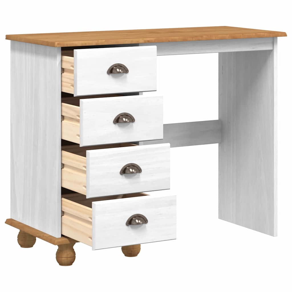 Escritorio - mesa de ordenador blanco 95 x 40 x 75 cm madera maciza de pino