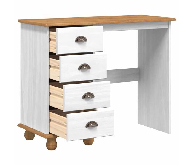 Escritorio - mesa de ordenador blanco 95 x 40 x 75 cm madera maciza de pino