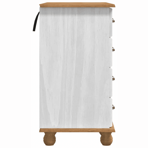 Secretária Escrivaninha de computador - com gaveta Branco 95 x 40 x 75 cm Madeira de pinho maciça