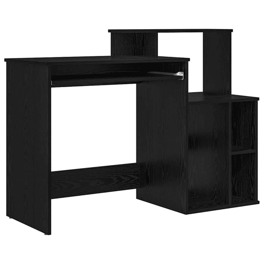 Secretária Escrivaninha de computador - com Armazenamento Carvalho Preto 120.5 x 44 x 88.5 cm
