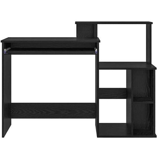 Secretária Escrivaninha de computador - com Armazenamento Carvalho Preto 120.5 x 44 x 88.5 cm