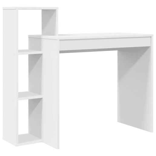 Secretária Escrivaninha de computador - com prateleira Branco 100 x 40 x 90 cm Madeira processada