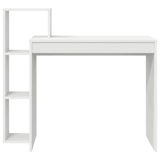 Secretária Escrivaninha de computador - com prateleira Branco 100 x 40 x 90 cm Madeira processada