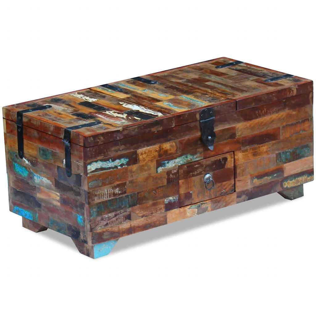 Mesa de centro de madera maciza recuperada