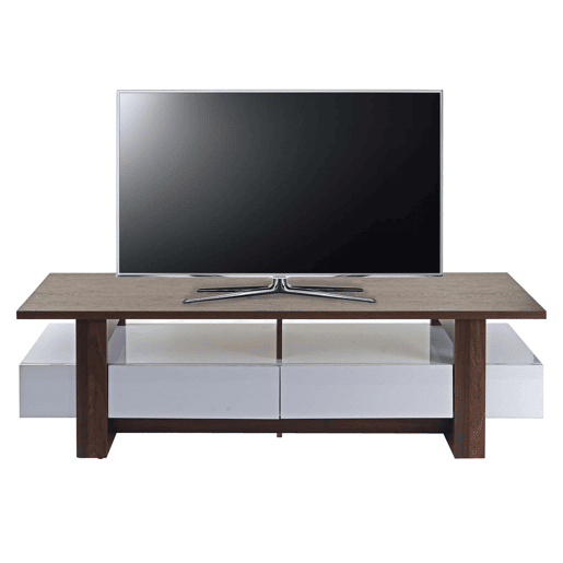 Suporte para TVmesa de centro com gavetas de arrumação acabamento em nogueira brilhante 46x150x45cm 04_0005452