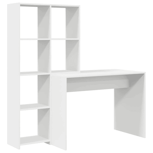 Secretária Escrivaninha de computador - Branco 138.5 x 55 x 143 cm Madeira processada