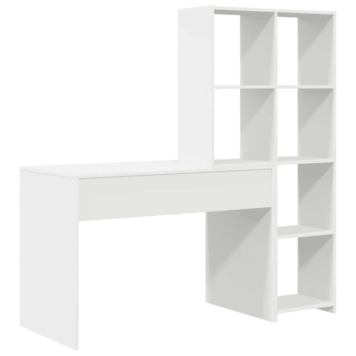 Secretária Escrivaninha de computador - Branco 138.5 x 55 x 143 cm Madeira processada