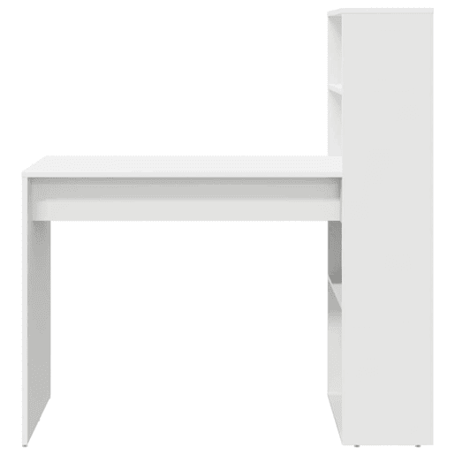 Secretária Escrivaninha de computador - com prateleira Branco 113 x 54 x 120 cm Madeira processada
