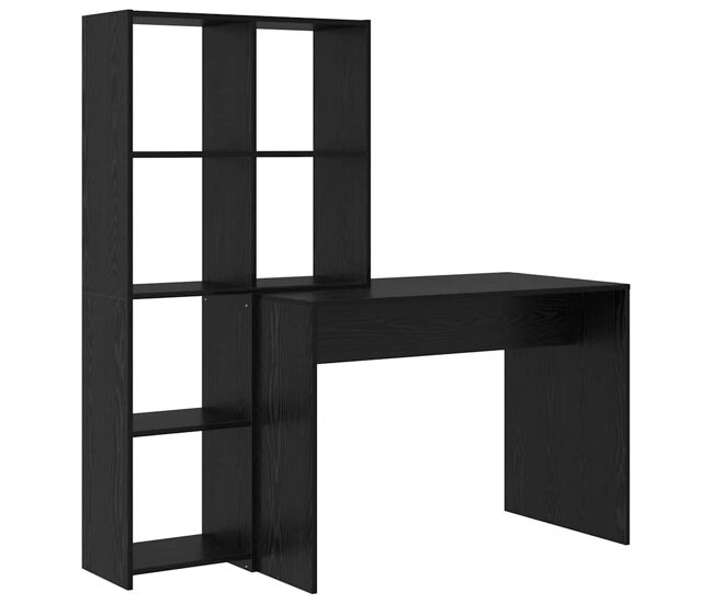 Escritorio - mesa de ordenador roble negro 138.5 x 55 x 143 cm madera contrachapada