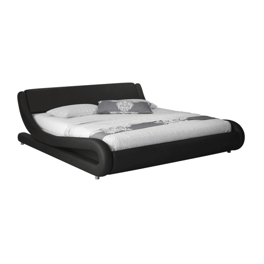 Cama com estrado Quarto de dormir Preto 218x164x66 Alessia Muebles Bonitos