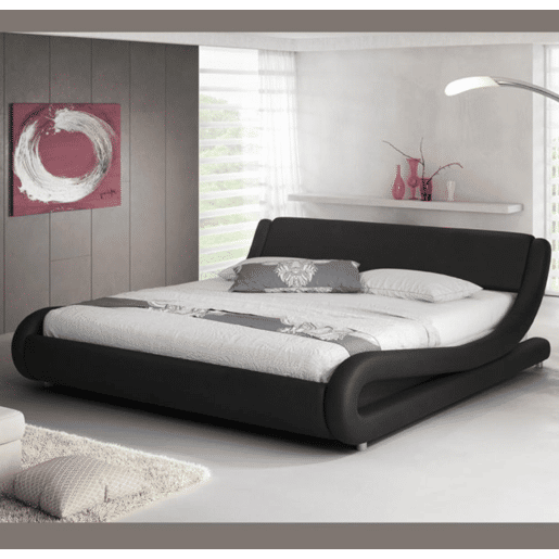 Cama com estrado Quarto de dormir Preto 218x164x66 Alessia Muebles Bonitos