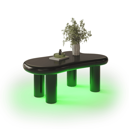 Mesa de centro irregular de mdf com 1 gaveta e luz led,preto Mesa de centro irregular de mdf com 1 gaveta e luz led,preto