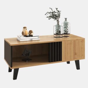 Mesa de centro retangular de painel de partículas,natural+preto