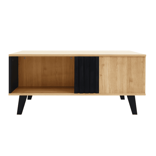 Mesa de centro retangular de painel de partÃculas,natural+preto Mesa de centro retangular de painel de partÃculas,natural+preto