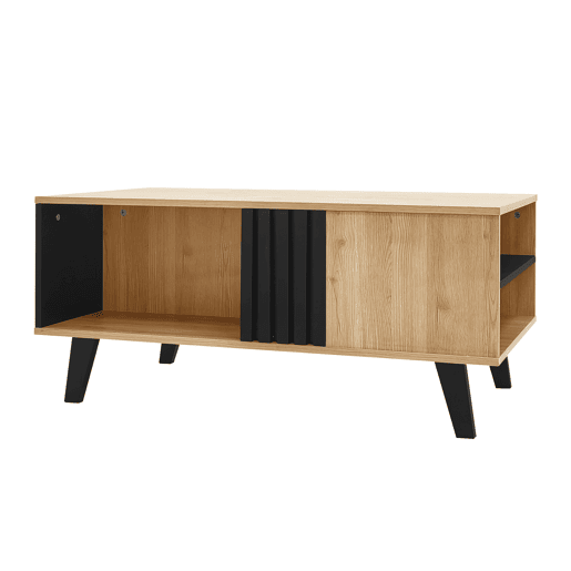 Mesa de centro retangular de painel de partÃculas,natural+preto Mesa de centro retangular de painel de partÃculas,natural+preto