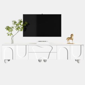 Móvel de TV 180cm de painel de partículas com 4 portas e 2 gavetas,branco