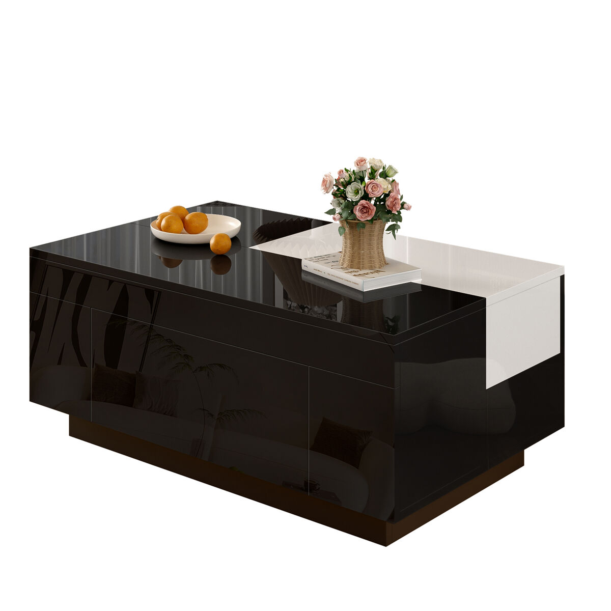 Mesa de centro rectangular de mdf con 1 cajón 80x50