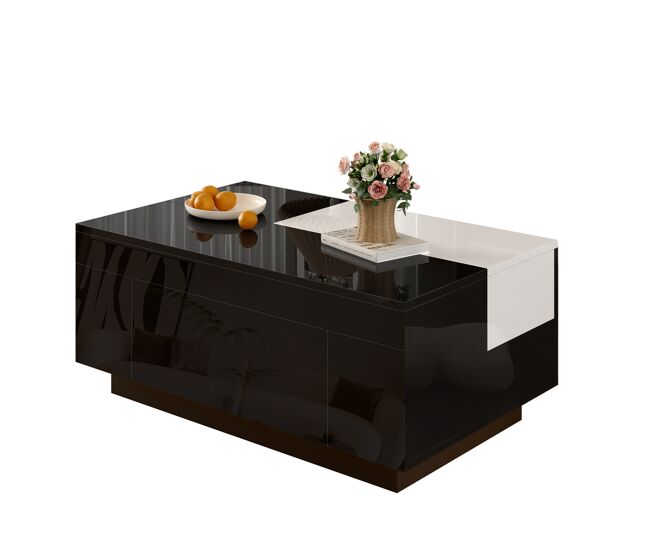 Mesa de centro rectangular de mdf con 1 cajón 80x50