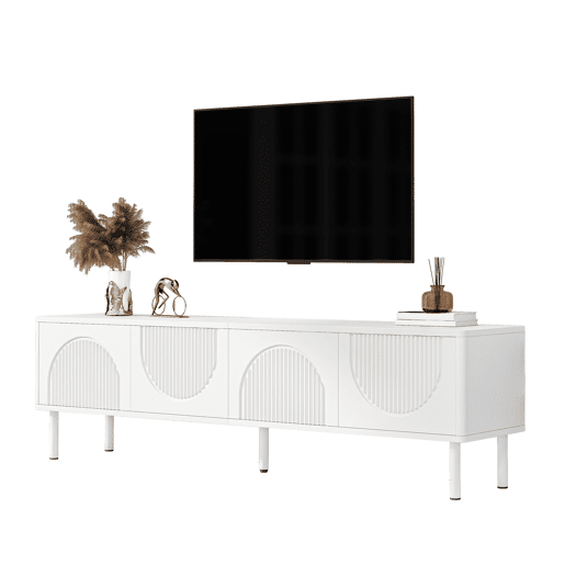 Móvel de TV 180cm de mdf e painel de partículas com 4 portas,branco