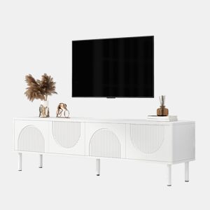 Móvel de TV 180cm de mdf e painel de partículas com 4 portas,branco