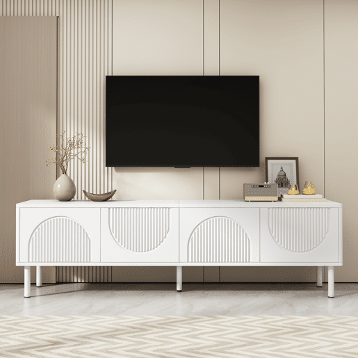 Móvel de TV 180cm de mdf e painel de partículas com 4 portas,branco