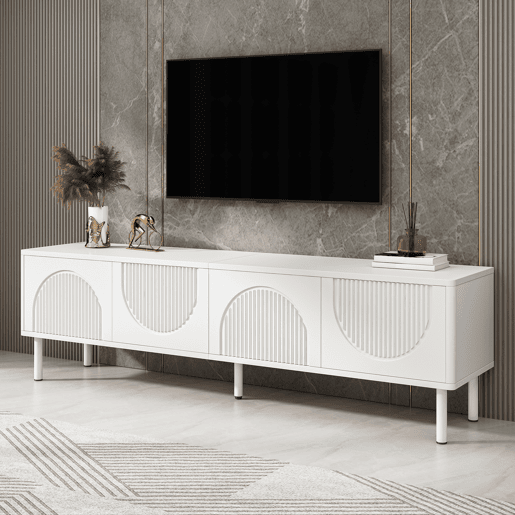 Móvel de TV 180cm de mdf e painel de partículas com 4 portas,branco