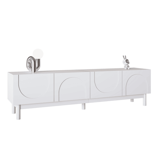 Móvel de TV 169cm de mdf e painel de partículas com 4 portas,branco