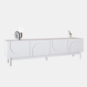 Móvel de TV 169cm de mdf e painel de partículas com 4 portas,branco
