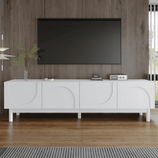 Móvel de TV 169cm de mdf e painel de partículas com 4 portas,branco