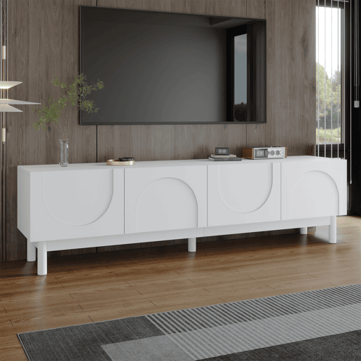 Móvel de TV 169cm de mdf e painel de partículas com 4 portas,branco
