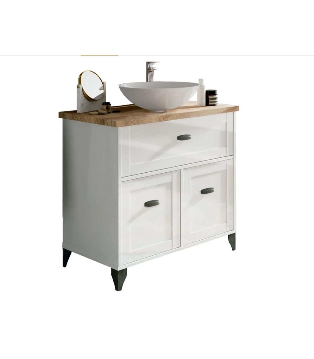Mueble de baño Toscana con lavabo cerámico y almacenamiento práctico 85