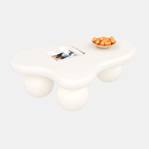 Mesa de centro irregular de mdf com luz led,branco