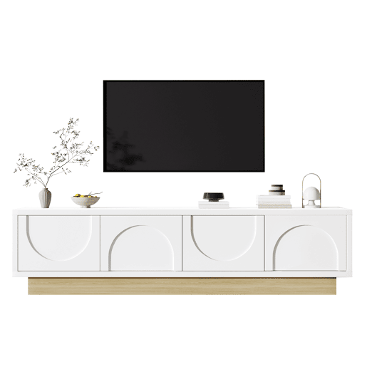 Móvel de TV 175cm de mdf e painel de partículas com 4 portas,branco