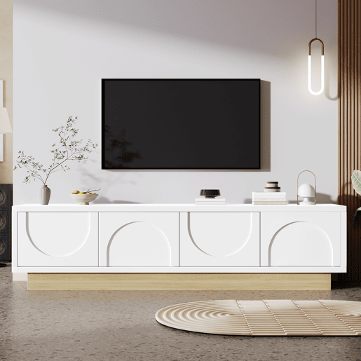 Móvel de TV 175cm de mdf e painel de partículas com 4 portas,branco