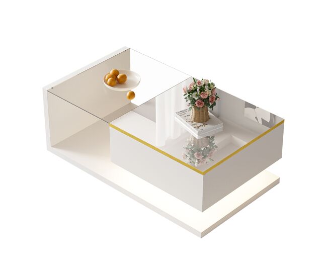 Mesa de centro rectangular de panel de partículas con 1 puerta 90x50
