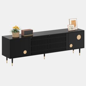 Móvel de TV 170cm de mdf com 4 portas,preto
