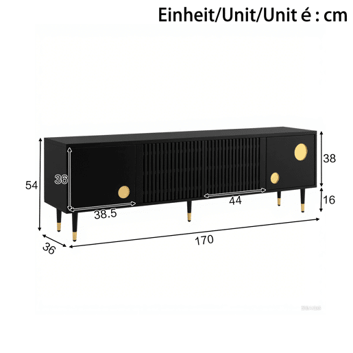 Móvel de TV 170cm de mdf com 4 portas,preto
