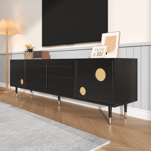 Móvel de TV 170cm de mdf com 4 portas,preto