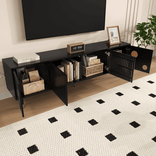 Móvel de TV 170cm de mdf com 4 portas,preto