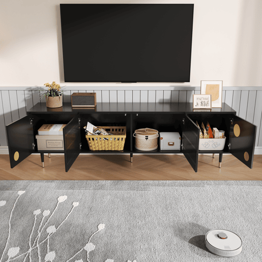 Móvel de TV 170cm de mdf com 4 portas,preto