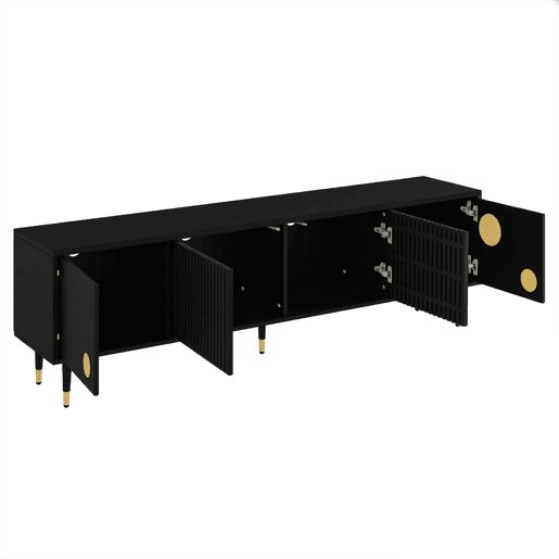 Móvel de TV 170cm de mdf com 4 portas,preto