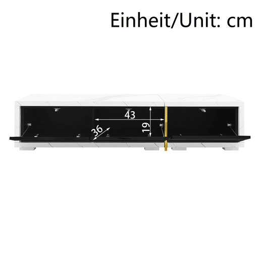 Móvel de TV giratório 260cm de mdf e painel de partículas com 4 portas giratórias,preto