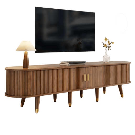 Móvel de TV 175cm de mdf com 2 portas corrediças e 2 gavetas,noz