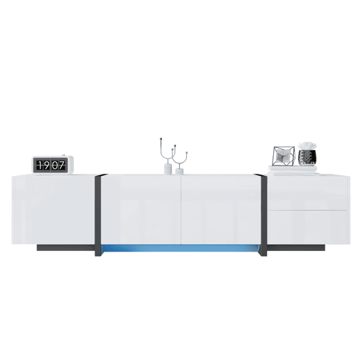 Móvel de TV 170cm de painel de partículas com 4 portas e 1 gaveta,branco