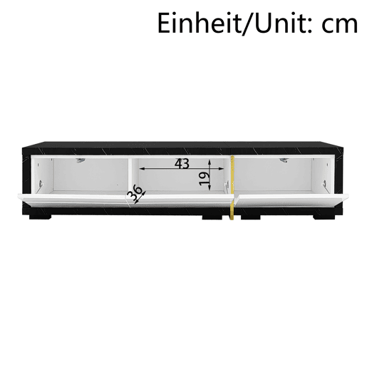 Móvel de TV giratório 260cm de mdf e painel de partículas com 4 portas giratórias,branco