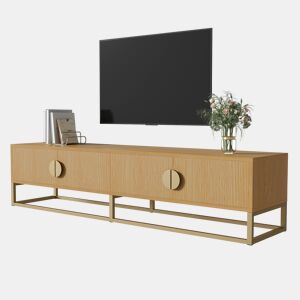 Móvel de TV 180cm de mdf e painel de partículas com 4 portas,natural