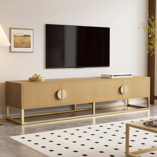 Móvel de TV 180cm de mdf e painel de partículas com 4 portas,natural
