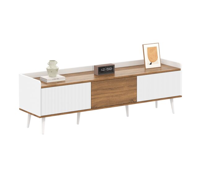 Mueble TV de mdf y panel de partículas con 3 puertas 160